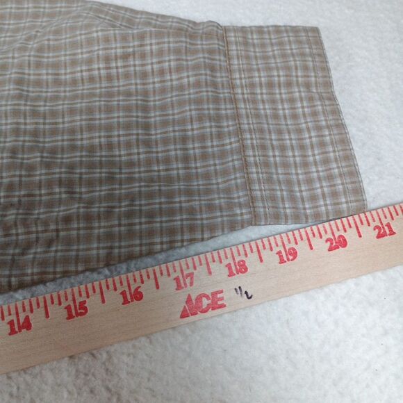 Columbia Omni-Shade Green/Tan Plaid Long Sleeve Outdoors Fishing Shirt Men’s XL - Picture 12 of 15